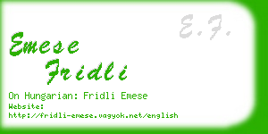 emese fridli business card